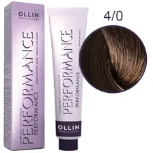 Перманентная крем-краска 4/0 Шатен Ollin Performance, 60 мл